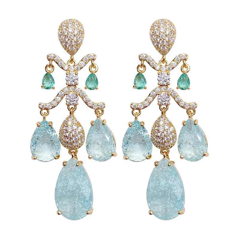 Drop Shaped Zircon Earrings