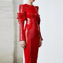 Load image into Gallery viewer, Red Sequin Evening Dress