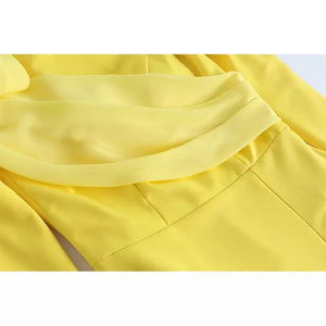 Chiffon Drape Yellow Dress