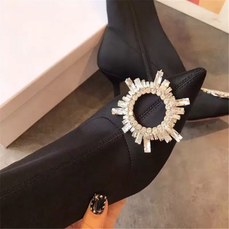 Rhinestone Embellished Boots