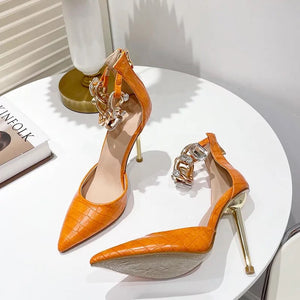 Crystal Chain Metal Sandals