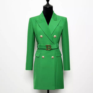 Belted Office Blazer Dress