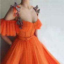 Carica l&#39;immagine nel visualizzatore di Gallery, CustomMade Flowers Spaghetti Evening Gowns / Prom Dress