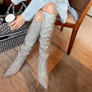 Rhinestone Embellished Boots