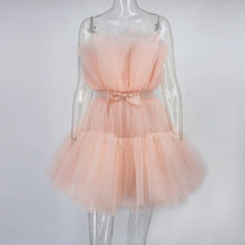 Cargar imagen en el visor de la galería, Strapless Tulle Layers Mini Mesh Dress