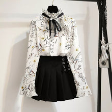 Carica l&#39;immagine nel visualizzatore di Gallery, Ruffles Floral Shirt and Pleated Skirt Sets