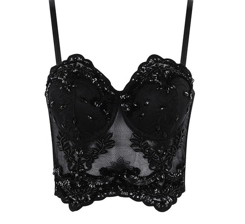 Lace Sequined Camis Top