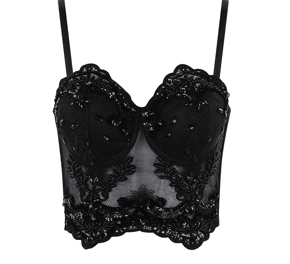 Lace Sequined Camis Top