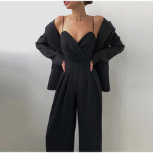 Load image into Gallery viewer, Sling Backless Slim Waist Wide Leg Rompers