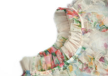 Cargar imagen en el visor de la galería, Mesh Floral Print Ruffle Maxi Dress