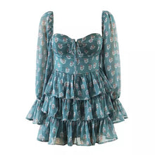 Load image into Gallery viewer, Boho Printed Ruffle Holiday Dress