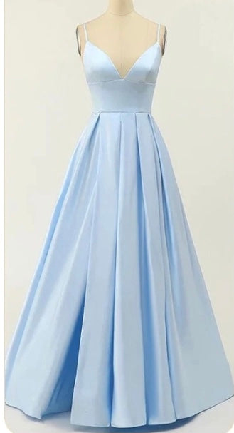 Deep VNeck Side Slit Prom Evening Gown