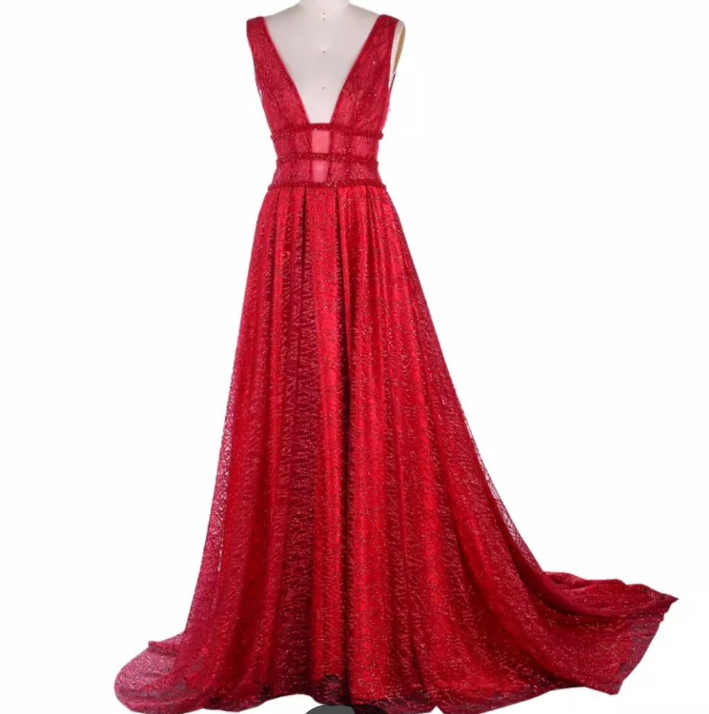 Sparkle Elegant Evening Trail Dress