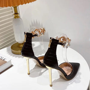 Crystal Chain Metal Sandals