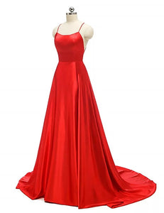 High Slit Cross Back Prom Gown