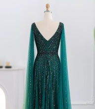 Load image into Gallery viewer, Cape Sequin Luxury Gown