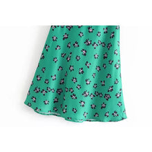 Load image into Gallery viewer, Green Floral Slim Midi Skirt