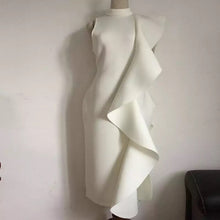 Load image into Gallery viewer, Elegant White Ruffles Bodycon Dress
