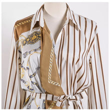 Load image into Gallery viewer, Striped Patchwork Shirt Blouse
