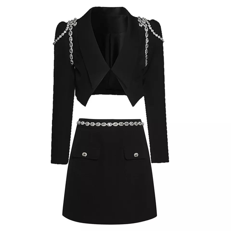 Luxury Beading Appliques 2 Piece Outfit