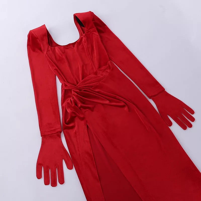 Velvet Slash Neck Gown