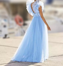 Load image into Gallery viewer, Tulle Ruffles A Line Pleated Prom Dress