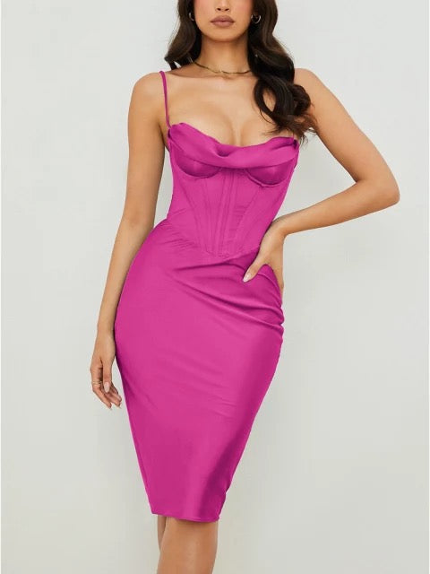 Corset Spaghetti Strap Slim Dress