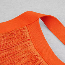 Load image into Gallery viewer, Orange Fringed Bandage Dress