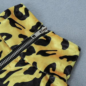 Leopard Velvet Bodycon Dress