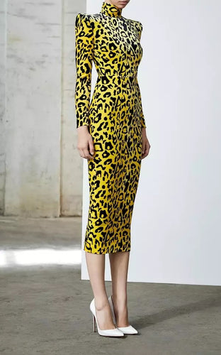 Leopard Velvet Bodycon Dress