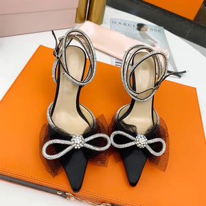 Bowknot Luxury Crystal Satin Pumps