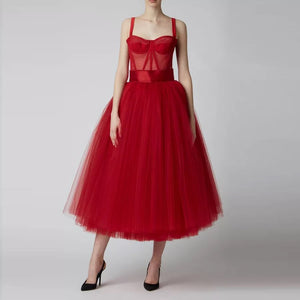 Classic Red Tulle Prom Dress