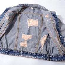 Load image into Gallery viewer, Flower Patch Ripped Denim Jacket