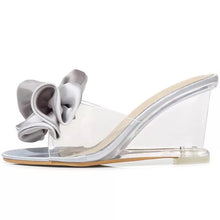 Carica l&#39;immagine nel visualizzatore di Gallery, Bow-knot Transparent Heels Peep Toe Wedges