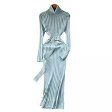 Load image into Gallery viewer, Knitted Bodycon Dress with Belt