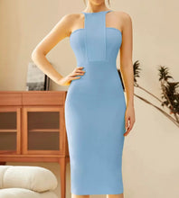 Load image into Gallery viewer, Halter Yellow Bandage Dress