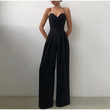 Load image into Gallery viewer, Sling Backless Slim Waist Wide Leg Rompers