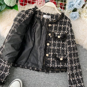 Tweed Tassels Trims Short Jacket