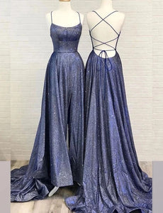 Glitter High Slit Prom Dress