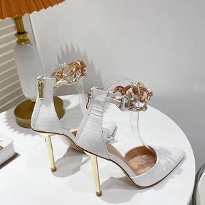 Crystal Chain Metal Sandals