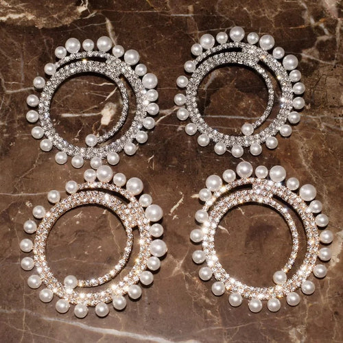 Pearls Sun-Charms Earrings