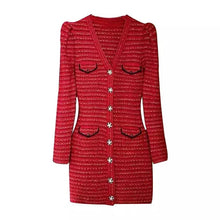 Cargar imagen en el visor de la galería, Runway Vogue Knitted Luxury Dress