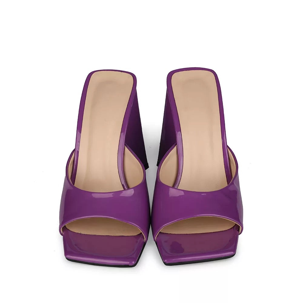 Square Peep Toe Mules