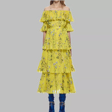 Load image into Gallery viewer, Flower Ruffle Multi Layer Dress