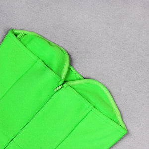 Green Mid Calf Bodycon Bandage dress