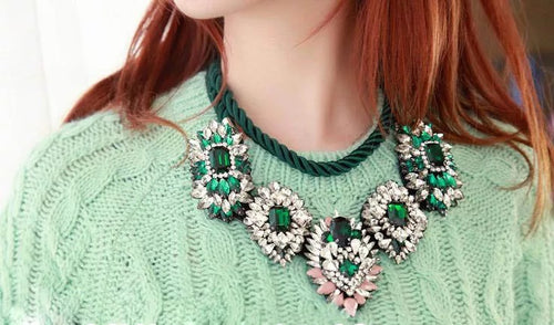 Green Rope Chain Necklace