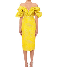 Cargar imagen en el visor de la galería, Ruffles Jacquard Elegant Dress