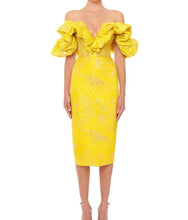 Charger l&#39;image dans la galerie, Ruffles Jacquard Elegant Dress