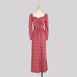 Red Polka Dot Print Dress