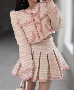 Tweed  Short Jacket & Skirt Set